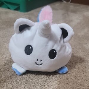 Plush Unicorn Pet Toy - White and Blue